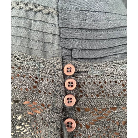 Cortefiel Woman Blue Lace Embroidered Embellished Long Sleeve Top - Picture 5 of 7